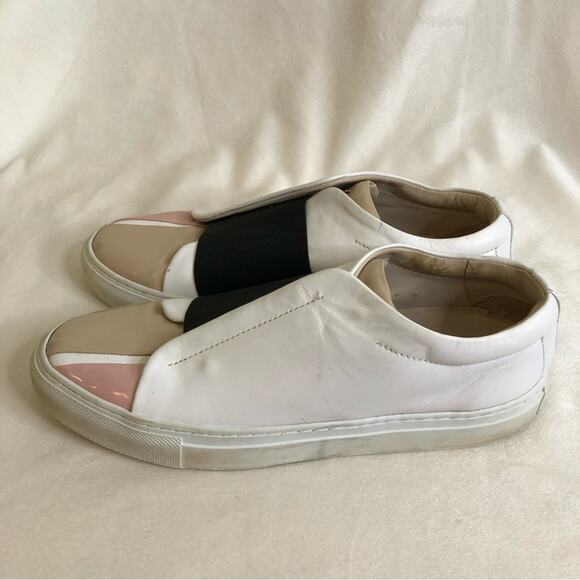 Daniel Essa white black tan pink leather slip on sneakers size 39 or US 8.5 - Picture 9 of 14